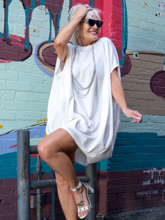 Kate Hewko Dresses & Skirts - KATE HEWKO - Bright White Oversized Short-Sleeve Tunic Tee - One Size